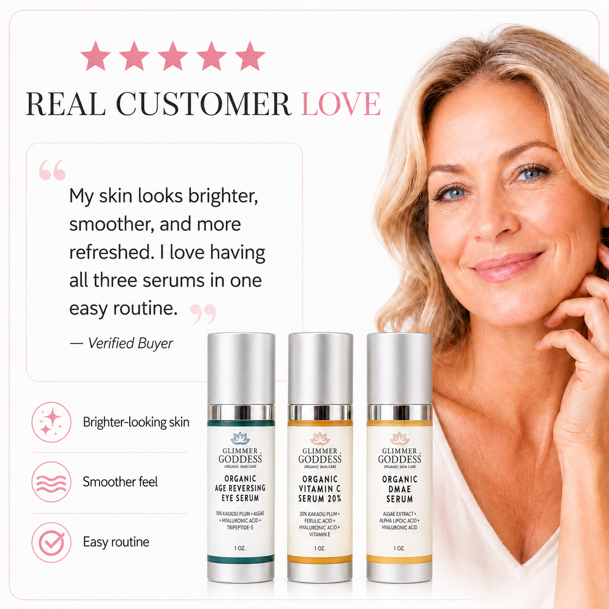 Organic Anti-Aging Trio – Vitamin C & Firming Serums