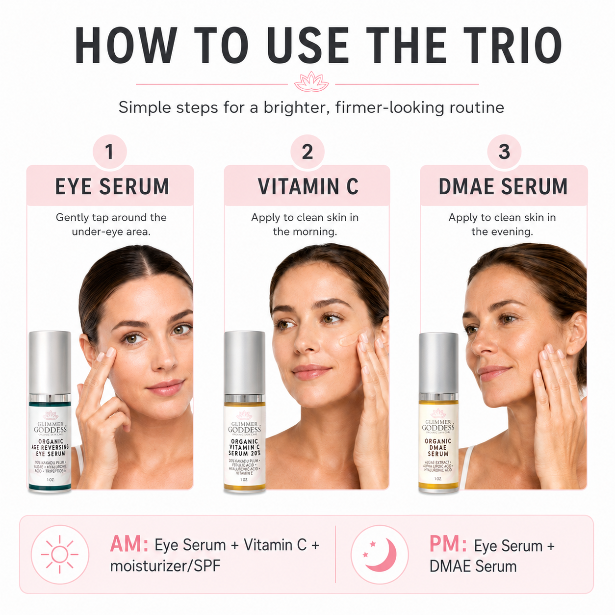 Organic Anti-Aging Trio – Vitamin C & Firming Serums