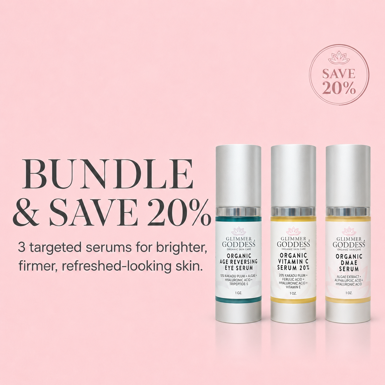 Organic Anti-Aging Trio – Vitamin C & Firming Serums