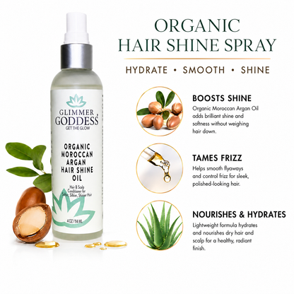 Organic Hair Shine Spray – Frizz Control & Hydrating