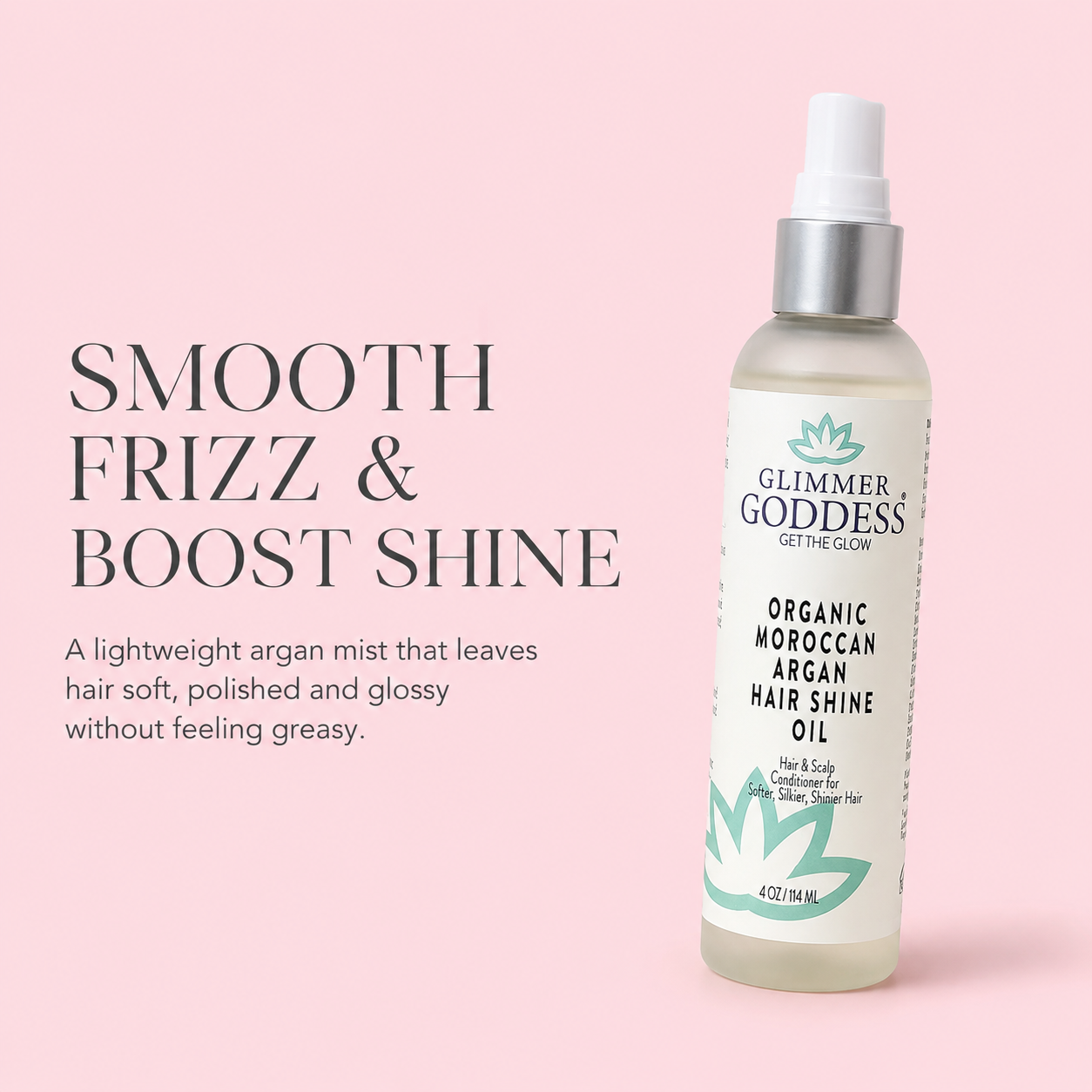 Organic Hair Shine Spray – Frizz Control & Hydrating