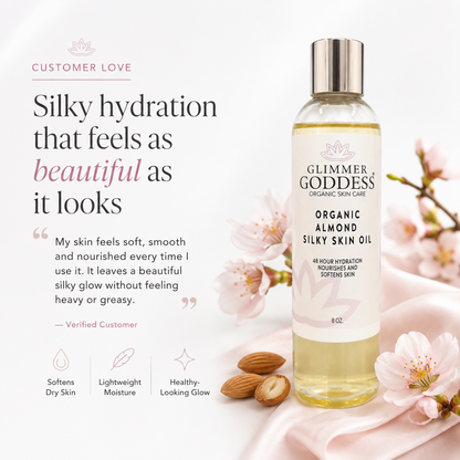 Organic Sweet Almond Silky Skin Oil – 48 Hour Hydration
