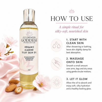 Organic Sweet Almond Silky Skin Oil – 48 Hour Hydration